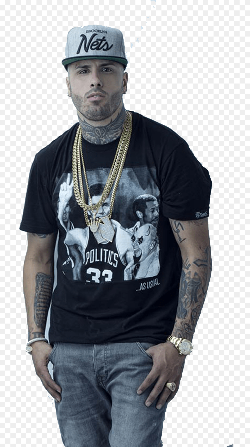 Nicky Jam En, Accessories, T-shirt, Skin, Person Png Image