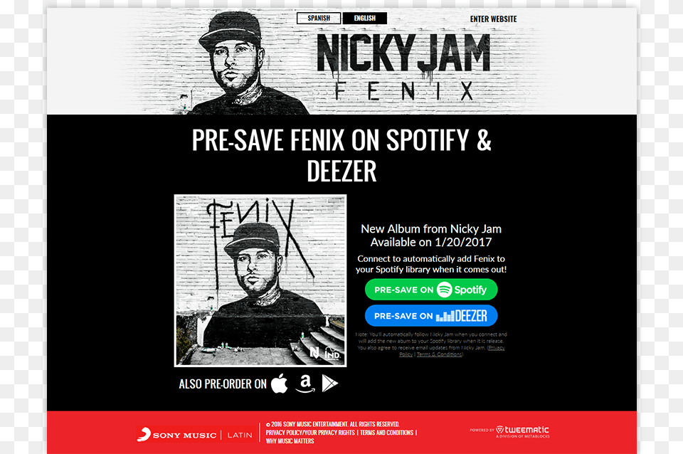 Nicky Jam Presave For Spotify Pre Save Spotify, Advertisement, Poster, Adult, Person Free Png