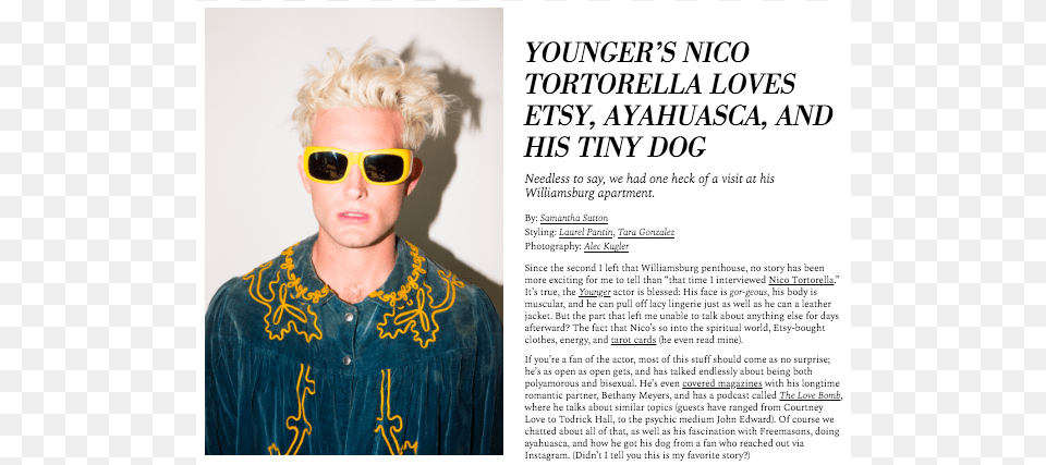 Nico Tortorella Nico Tortorella Pink Hair, Accessories, Sunglasses, Advertisement, Poster Free Png Download