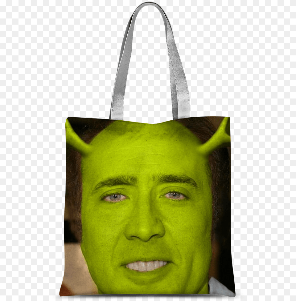 Nicolas Cage As Shrek Classic Sublimation Tote Bag, Accessories, Tote Bag, Handbag, Person Free Transparent Png