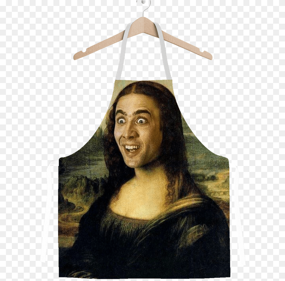 Nicolas Cage As The Mona Lisa Classic Sublimation Mona Lisa Nicolas Cage, Painting, Art, Person, Adult Free Png