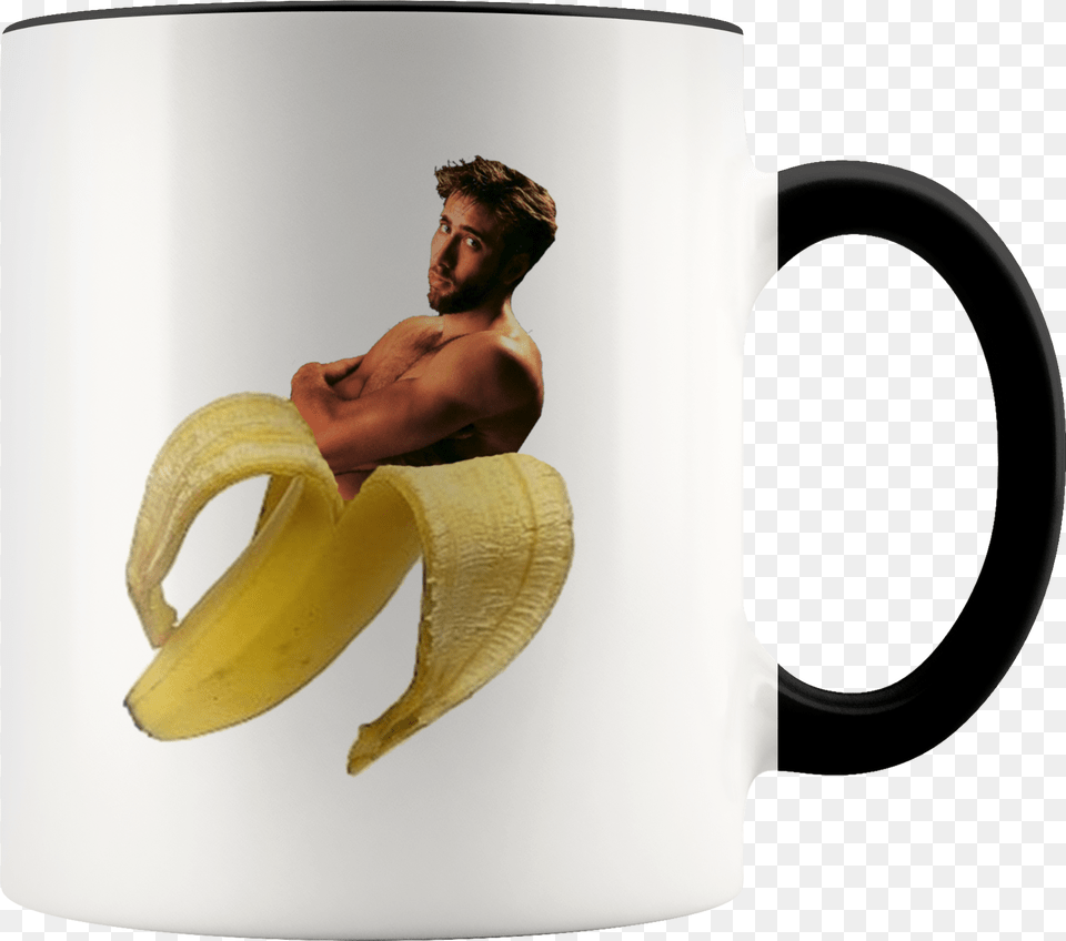 Nicolas Cage Banana Peel Mug Funny Nicolas Cage Coffee Just A Mom Trying Not To Raise Assholes Cup, Produce, Plant, Food, Fruit Free Transparent Png
