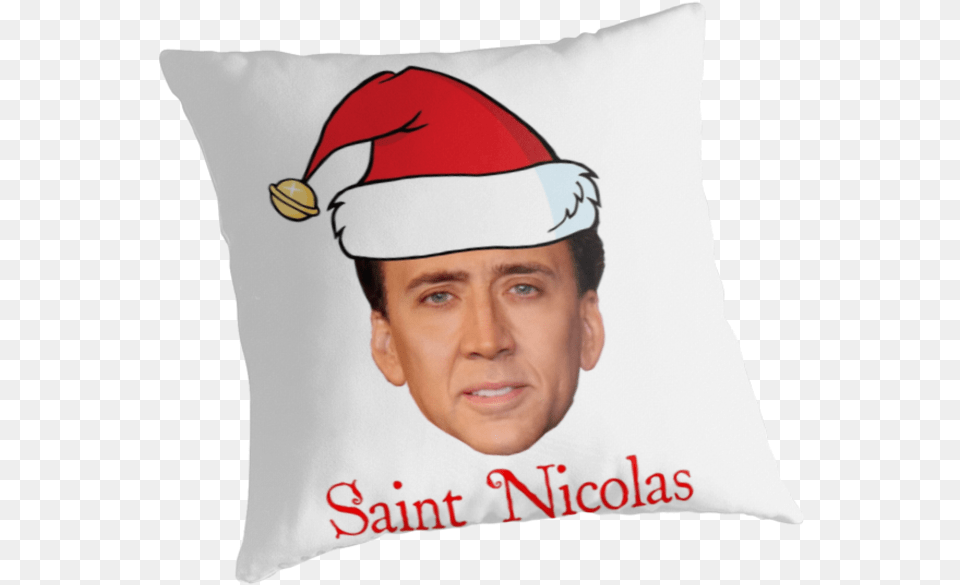 Nicolas Cage Cushion, Pillow, Home Decor, Adult, Person Png Image