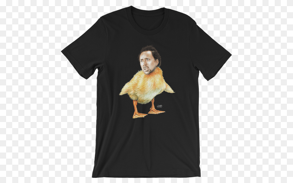 Nicolas Cage Duckling T Shirt, Clothing, T-shirt, Animal, Bird Free Transparent Png