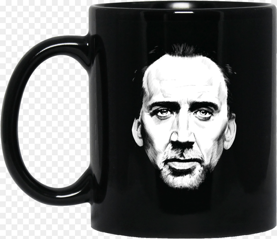 Nicolas Cage Face Blac, Cup, Adult, Man, Male Free Transparent Png