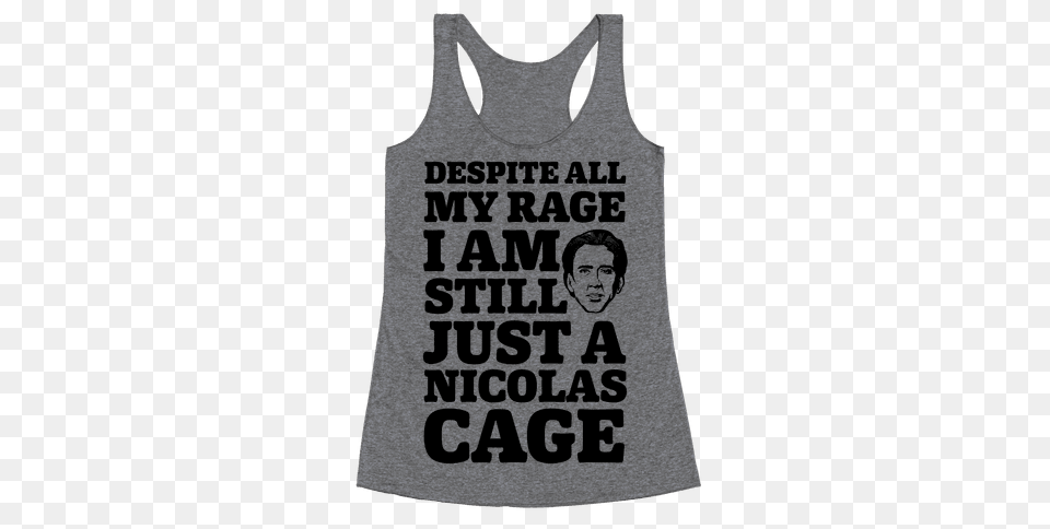 Nicolas Cage Racerback Tank Tops Lookhuman, Clothing, Tank Top, T-shirt, Person Free Png