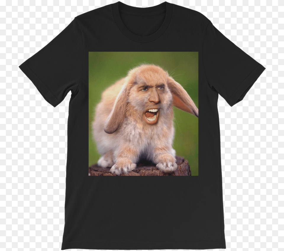 Nicolas Cagequots Face On A Rabbit Classic Kids T Shirt Nicolas Cage Rage Meme, Clothing, T-shirt, Animal, Mammal Free Png