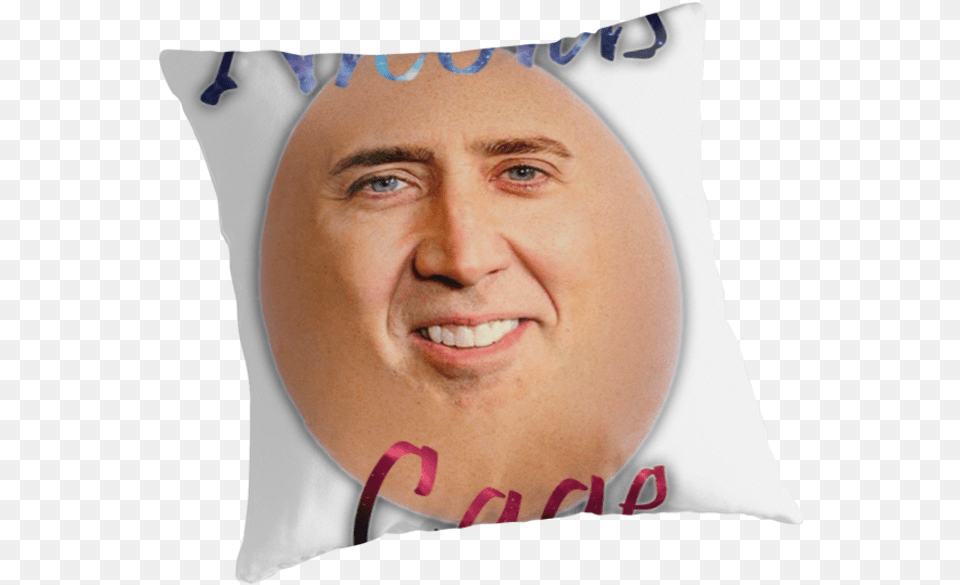 Nicolas Egg Cage Duduwerlang Redbubble Cupcake Nicolas Cage Egg, Cushion, Home Decor, Adult, Head Png