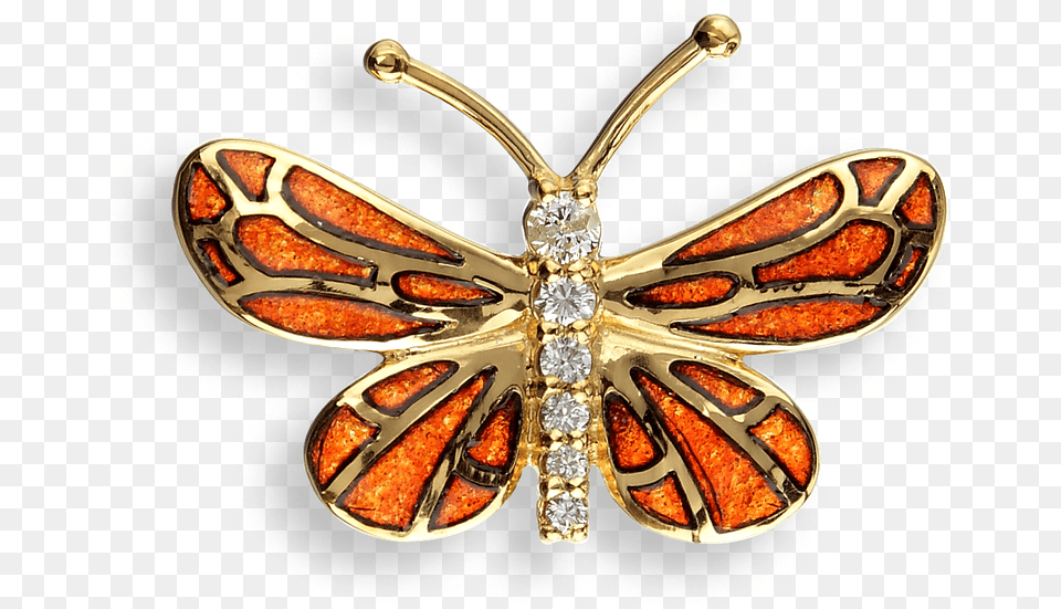 Nicole Barr Designs 18 Karat Gold Butterfly Lapel Pin Orange Grammia Virgo, Accessories, Jewelry, Brooch, Food Png Image