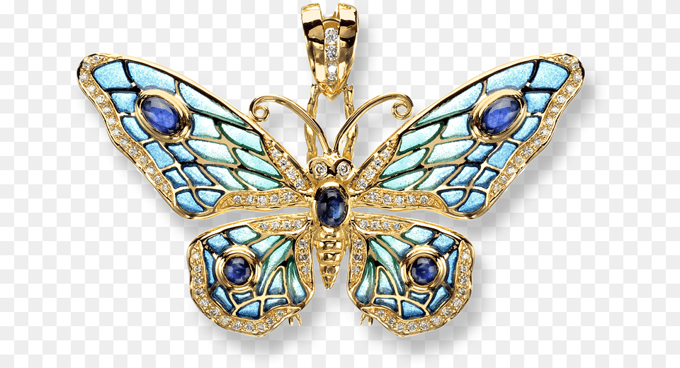Nicole Barr Designs 18 Karat Gold Butterfly Necklace Blue Diamonds Amp Blue Sapphires Butterfly Necklace, Accessories, Jewelry, Brooch, Locket Free Png