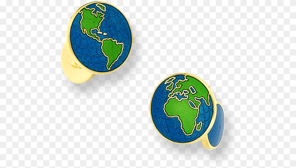 Nicole Barr Designs 18 Karat Gold Earth Cufflinks Blue Earth, Astronomy, Globe, Outer Space, Planet Free Transparent Png