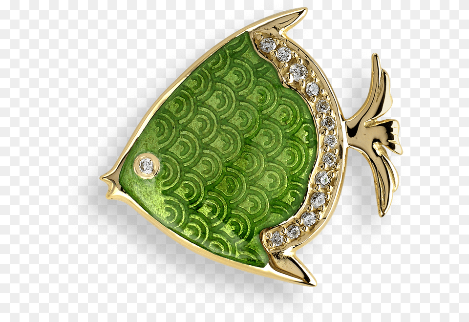 Nicole Barr Designs 18 Karat Gold Fish Lapel Pin Green Coin Purse, Accessories, Jewelry, Gemstone, Earring Png