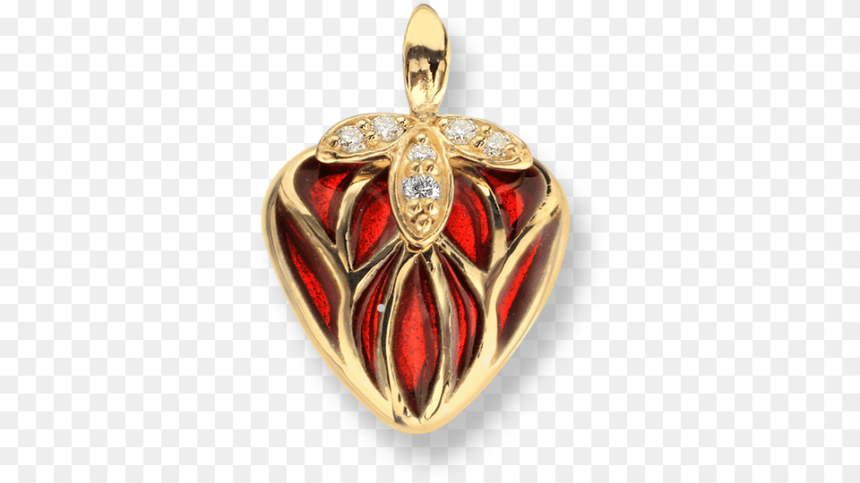 Nicole Barr Designs 18 Karat Gold Heart Necklace Red Locket, Accessories, Pendant, Jewelry Free Png