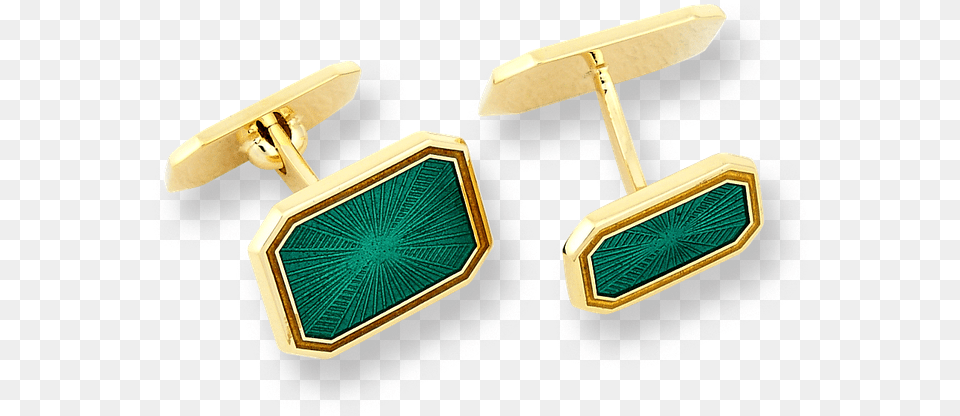Nicole Barr Designs 18 Karat Gold Hexagonal Cufflinks Green Earrings, Accessories, Earring, Jewelry, Gemstone Free Png Download
