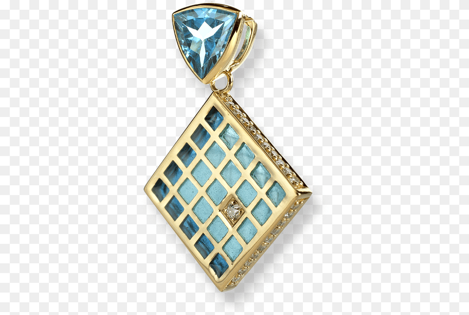 Nicole Barr Designs 18 Karat Gold Modern Necklace Blue Locket, Accessories, Earring, Jewelry, Pendant Png Image