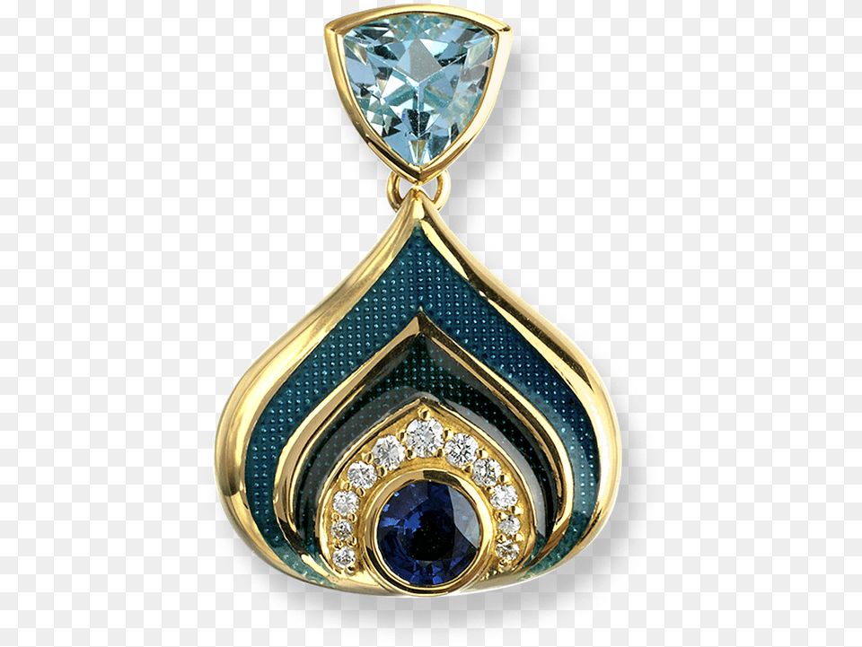 Nicole Barr Designs 18 Karat Gold Modern Necklace Blue Locket, Accessories, Earring, Jewelry, Diamond Free Png Download