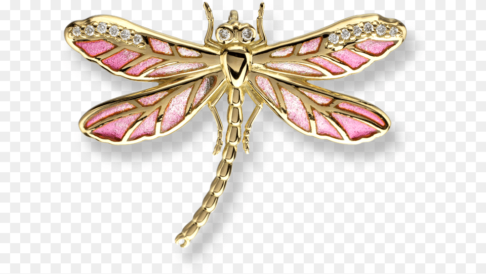 Nicole Barr Designs 18 Karat Gold Small Dragonfly Necklace Necklace, Accessories, Jewelry, Brooch, Animal Free Png