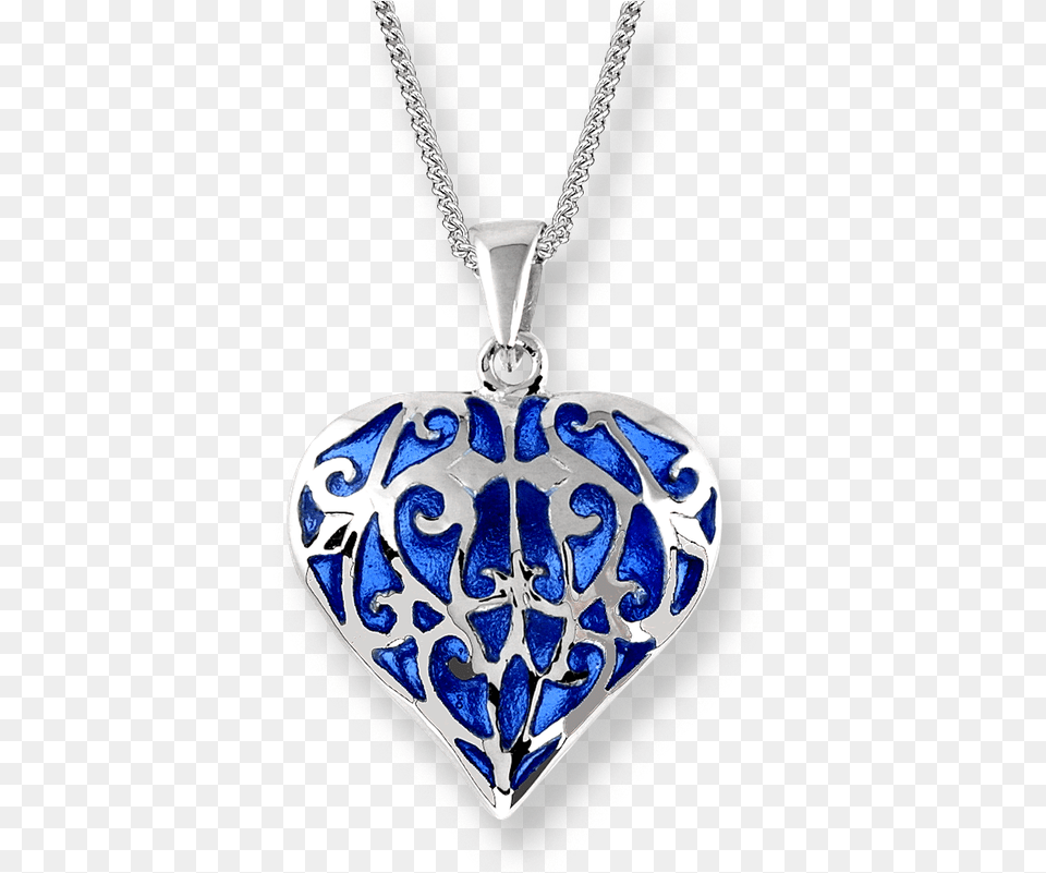 Nicole Barr Designs Fine Enamels Silver Heart Necklace Blue Locket, Accessories, Pendant, Gemstone, Jewelry Free Png Download