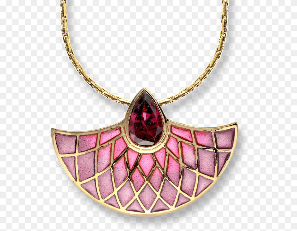 Nicole Barr Designs Gold Plated Sterling Silver Fan Necklace Necklace, Accessories, Jewelry, Pendant Png Image