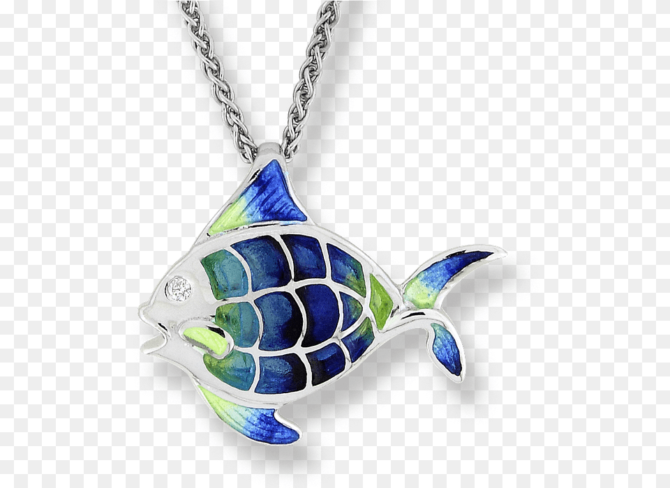 Nicole Barr Designs Sterling Silver Angel Fish Necklace Turquoise Necklace, Accessories, Pendant Png Image