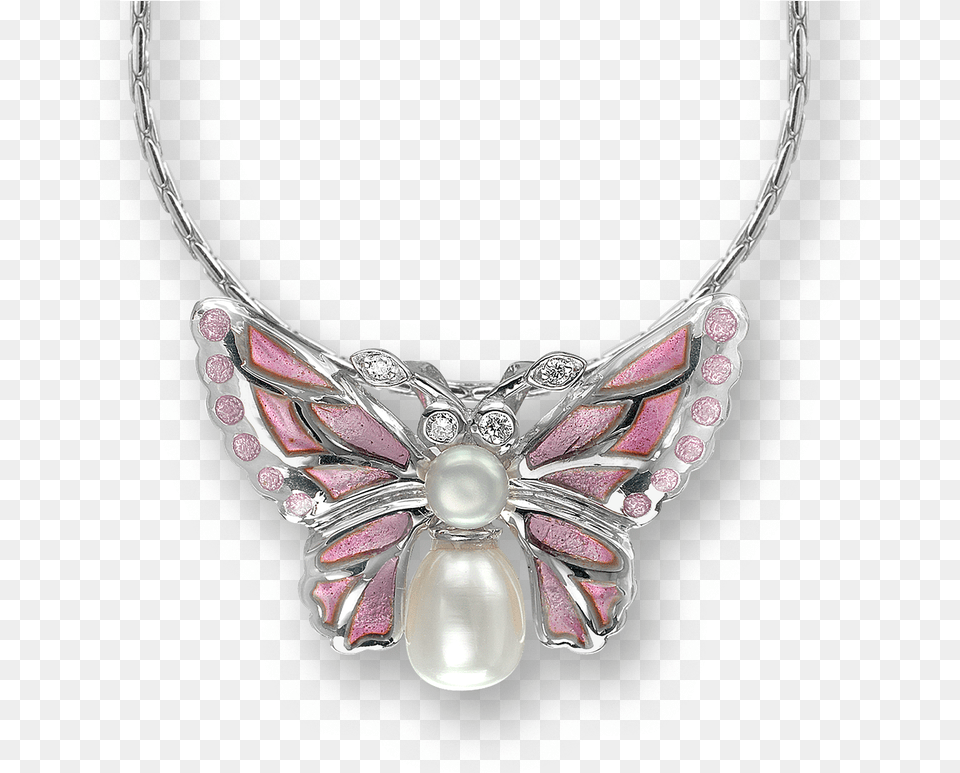 Nicole Barr Designs Sterling Silver Butterfly Necklace Pink Butterfly Necklace, Accessories, Jewelry Free Png