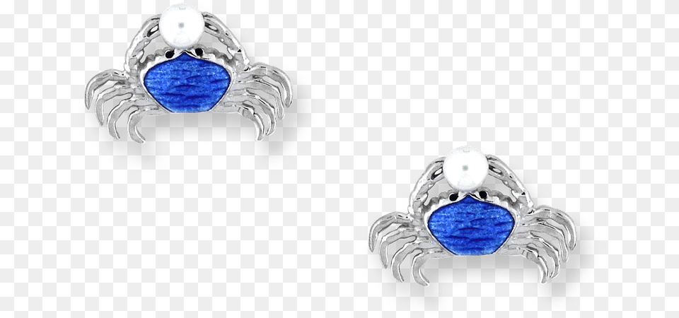 Nicole Barr Designs Sterling Silver Crab Stud Earrings Blue Crystal, Accessories, Gemstone, Jewelry, Earring Free Png