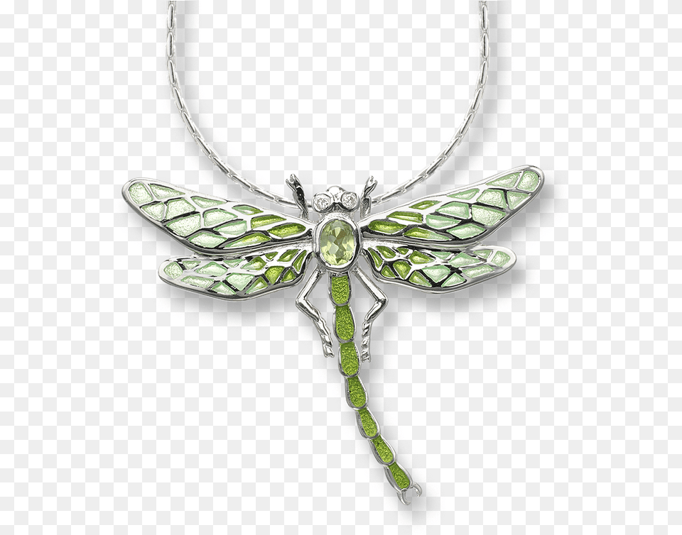 Nicole Barr Designs Sterling Silver Dragonfly Necklace Green Necklace Dragonfly, Accessories, Jewelry, Animal, Insect Free Png Download