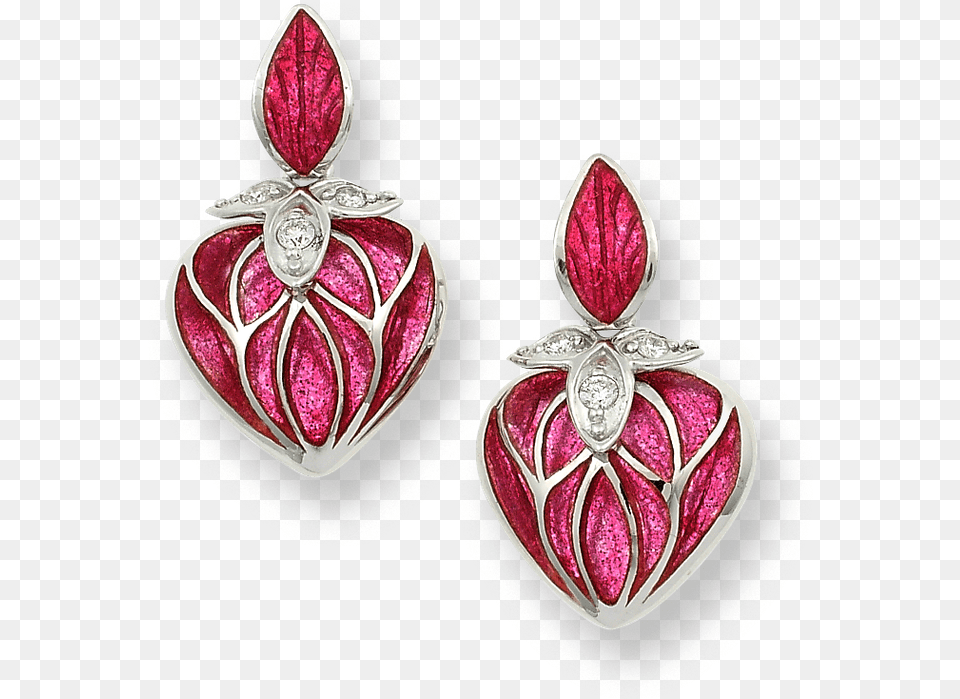 Nicole Barr Designs Sterling Silver Heart Stud Earrings Red Red Diamond Earring, Accessories, Jewelry, Locket, Pendant Free Png