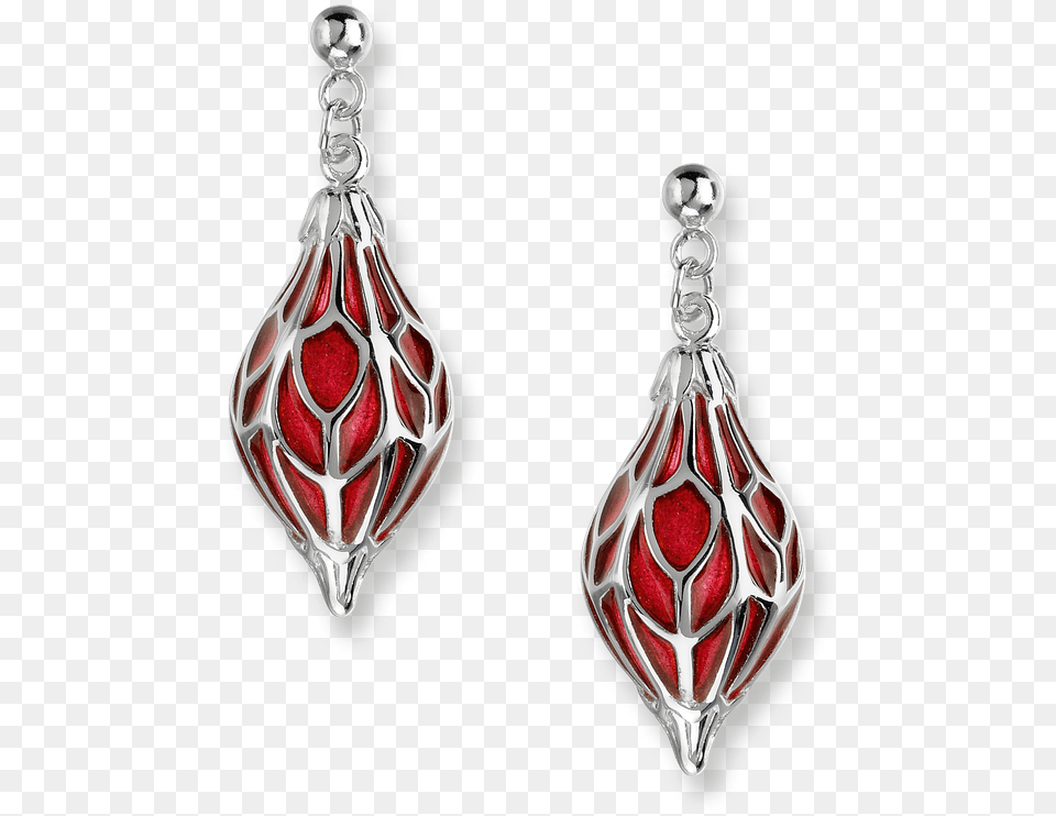 Nicole Barr Designs Sterling Silver Ornament Drop Earrings Red Red Ornament Drop Earrings Sterling Silver, Accessories, Earring, Jewelry, Locket Free Transparent Png
