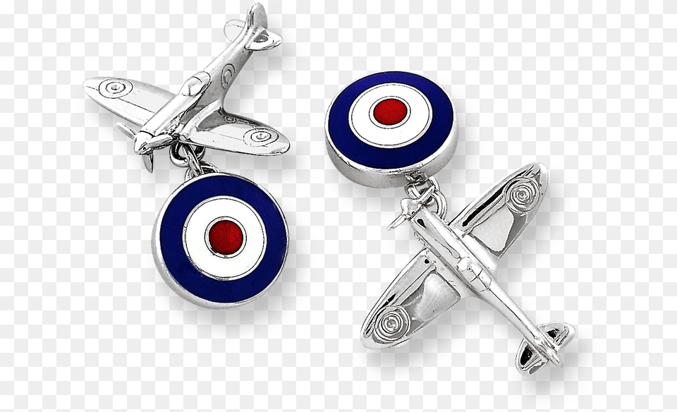 Nicole Barr Designs Sterling Silver Spitfire Plane Cufflink, Accessories, Earring, Jewelry, Appliance Free Png