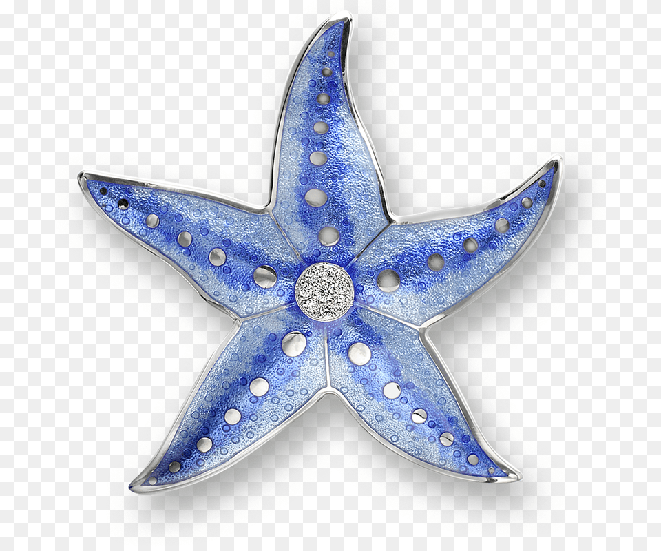 Nicole Barr Designs Sterling Silver Starfish Brooch Blue Starfish Brooch Sterling Silver, Accessories, Blade, Dagger, Knife Png Image