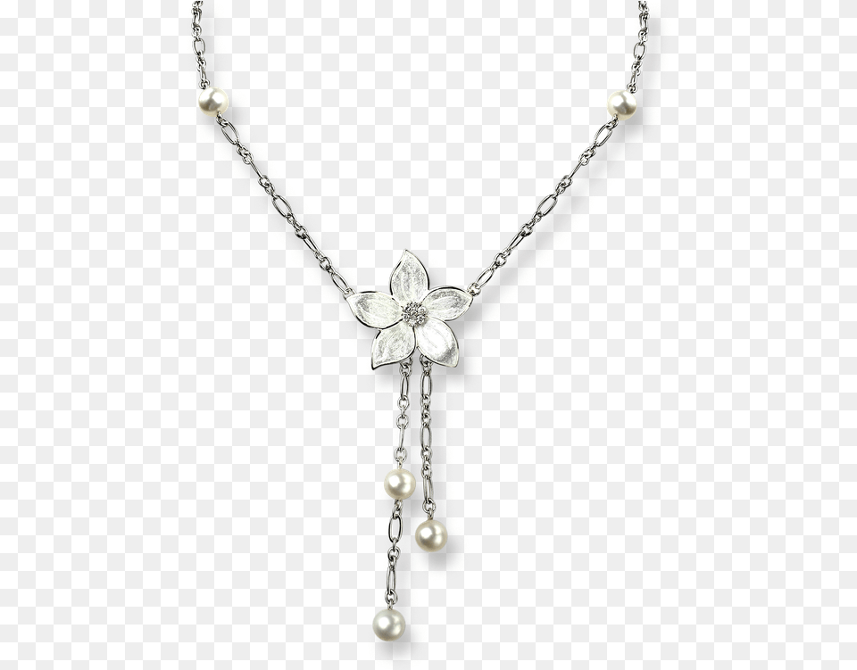 Nicole Barr Designs Sterling Silver Stephanotis Floral Necklace, Accessories, Jewelry, Diamond, Gemstone Free Png Download