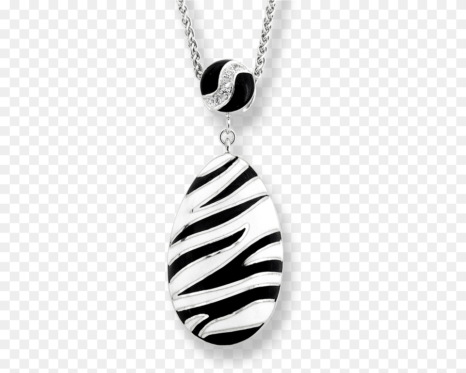 Nicole Barr Designs Sterling Silver Zebra Stripes Necklace White Locket, Accessories, Pendant, Jewelry Png
