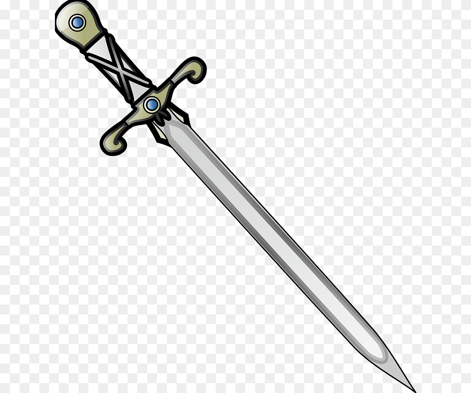 Nicubunu Long Sword Clipart Sword, Weapon, Blade, Dagger, Knife Free Png Download