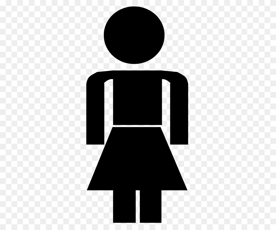 Nicubunu Stick Figure Female, Gray Free Png Download