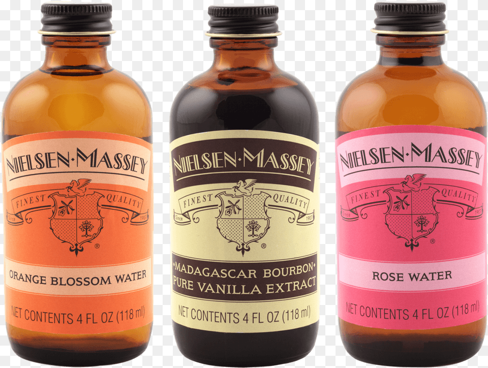 Nielsen Massey Rose Water 4 Fl Oz Bottle, Alcohol, Beer, Beverage, Food Free Png