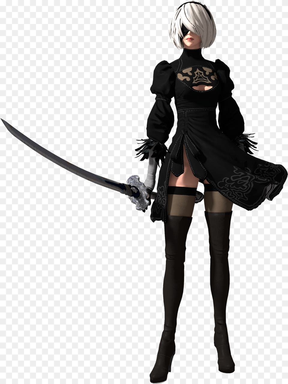 Nier Automata, Weapon, Sword, Adult, Person Png Image