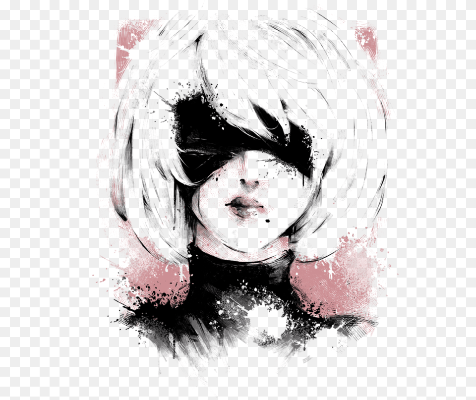 Nier Automata 2b T Shirt, Photography, Art, Painting, Person Png