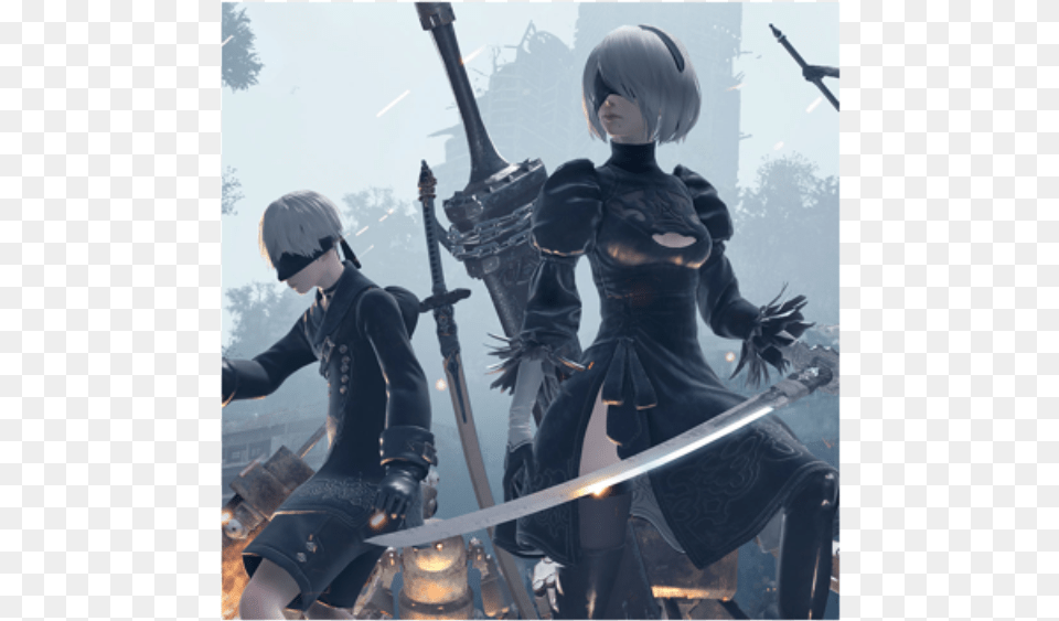 Nier Automata Long Story Short, Sword, Weapon, Anime, Adult Png Image