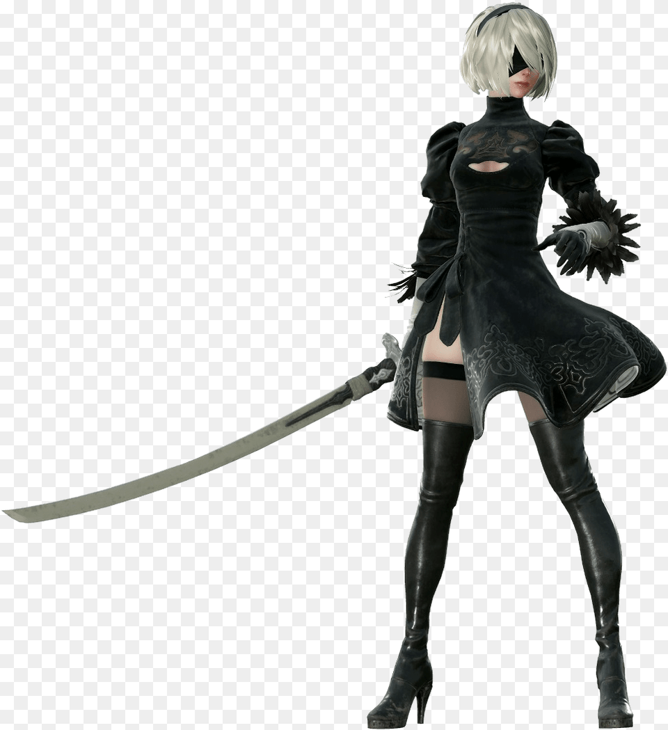 Nier Automata Review Android Concept Art Nier Automata, Weapon, Sword, Adult, Person Free Png