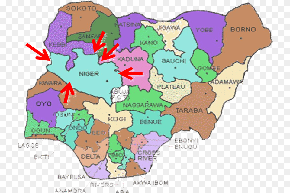Niger State Nigeria Map, Atlas, Chart, Diagram, Plot Free Png Download