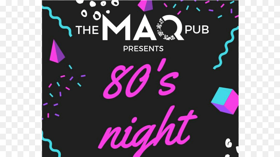 Night At The Maq Pub Poster, Advertisement, Art, Graphics, Purple Png Image