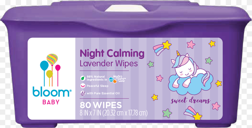 Night Calming Lavender Tub Baby Wipes Sku Bloom09 Bloom Baby Hypoallergenic Sensitive Skin Unscented, Person, Face, Head, Balloon Free Png Download