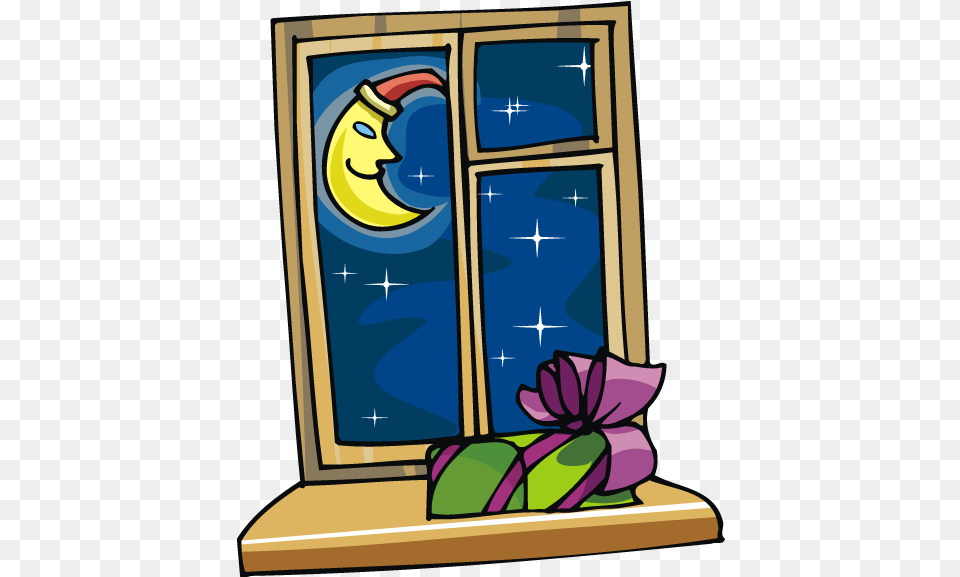 Night Christmas Clipart Clipart Window With Night Sky, Art, Scoreboard Free Png Download