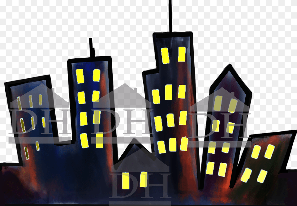 Night City Skyline City, Art Png Image