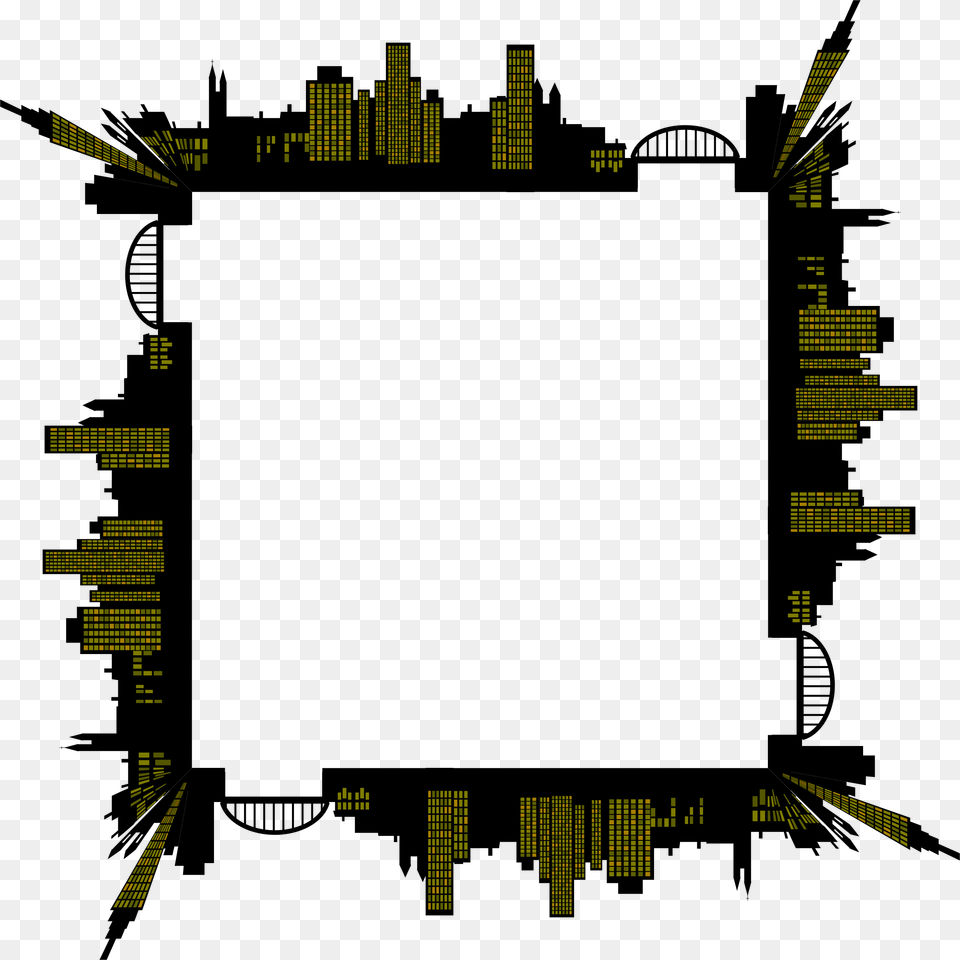 Night Cityscape Frame Icons, Text Png Image