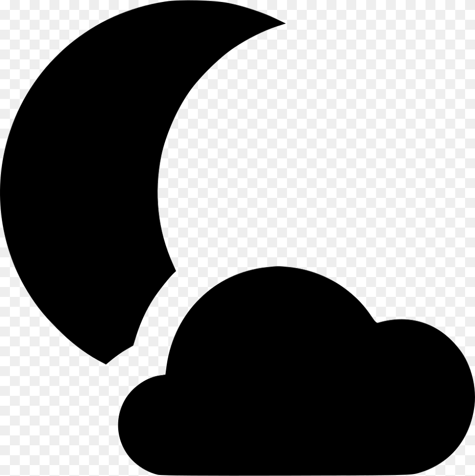 Night Cloudy Icon Download, Silhouette, Stencil, Nature, Outdoors Free Png