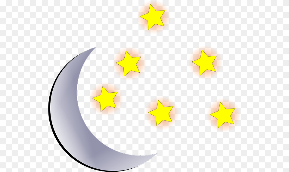 Night Moon Cartoon, Star Symbol, Symbol, Nature, Outdoors Free Png Download