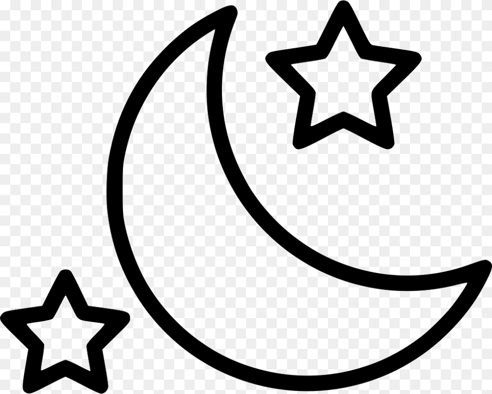 Night Moon Stars Icon Download, Star Symbol, Symbol, Nature, Outdoors Free Png