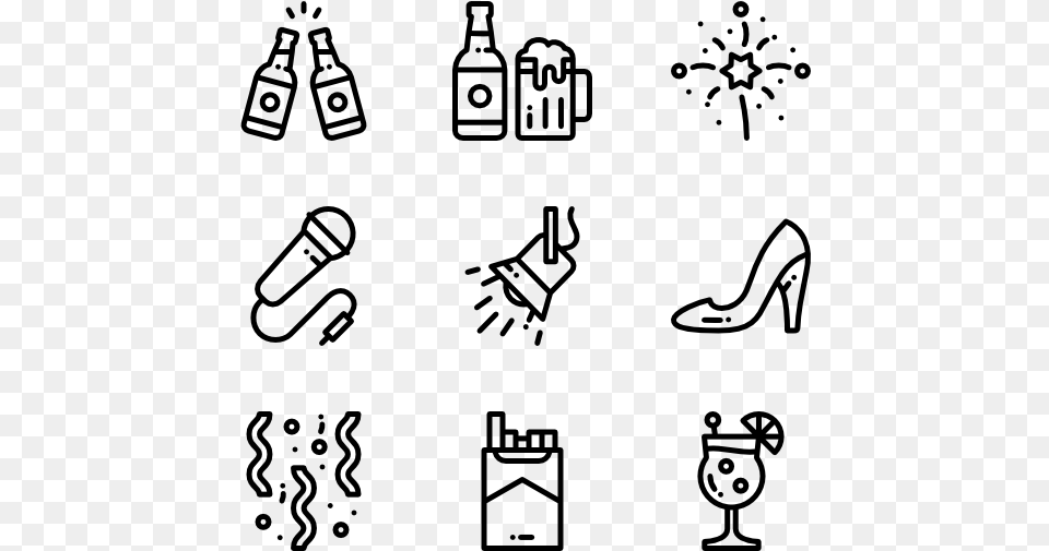 Night Party Party Icon Vector, Gray Free Png Download